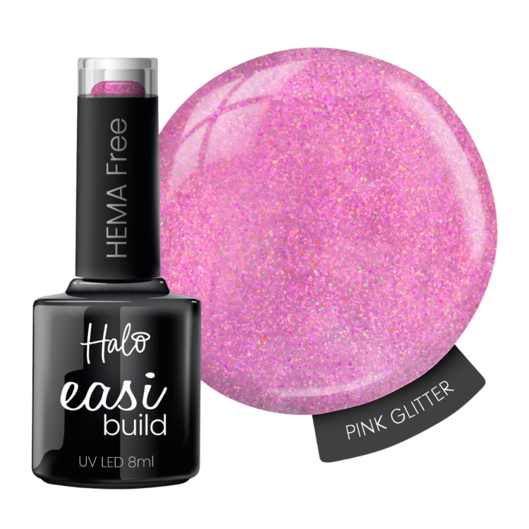 HALO EASIBUILD GEL PINK GLITTER 8ML