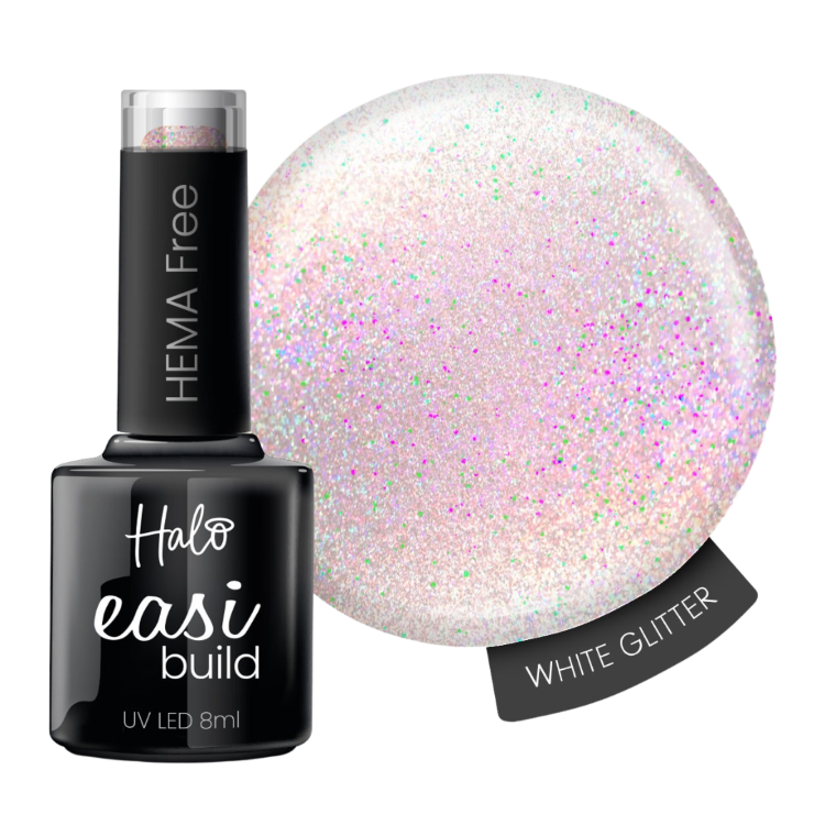HALO EASIBUILD GEL WHITE GLITTER 8ML