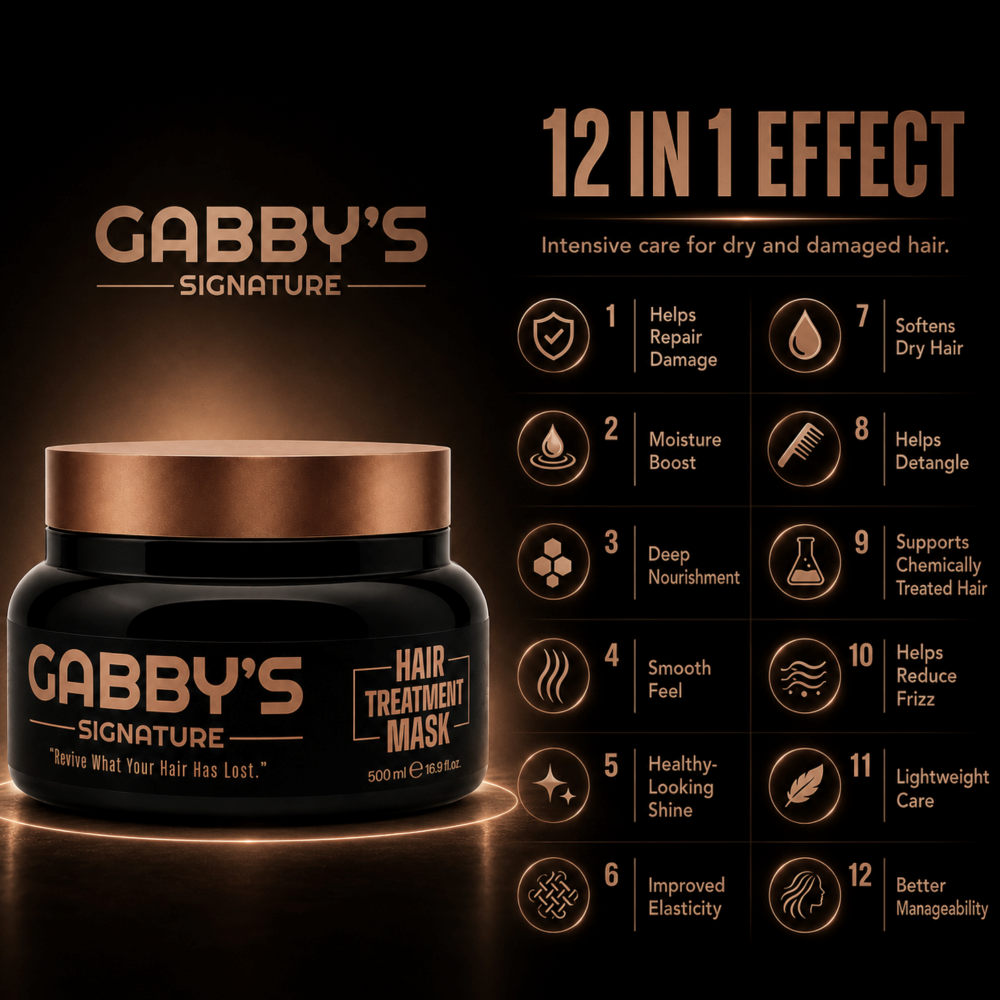 GABBYS SIGNATURE 12 IN 1 HAIR TREATMENT MASK 500ML - Image 3