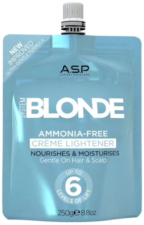 A.S.P SYSTEM BLONDE AMMONIA FREE CREM LIGHTENER 250g - 6 LEVEL