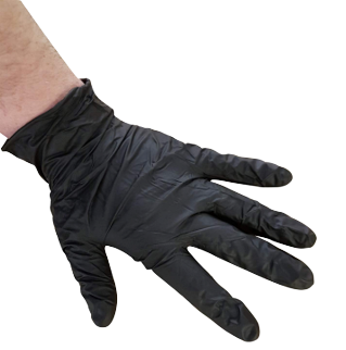 BLACK NITRILE GLOVES - POWDER FREE - BOX OF 100 - Image 2
