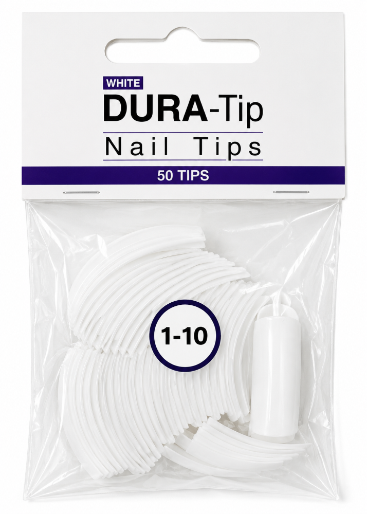 NSI DURA TIPS WHITE SIZES 1-10 - 50 PACK