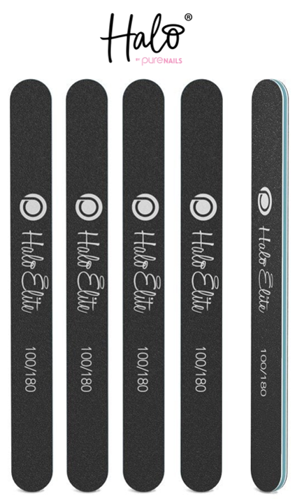 HALO ELITE 100/180 - BLACK STRAIGHT FILE (5 PACK)