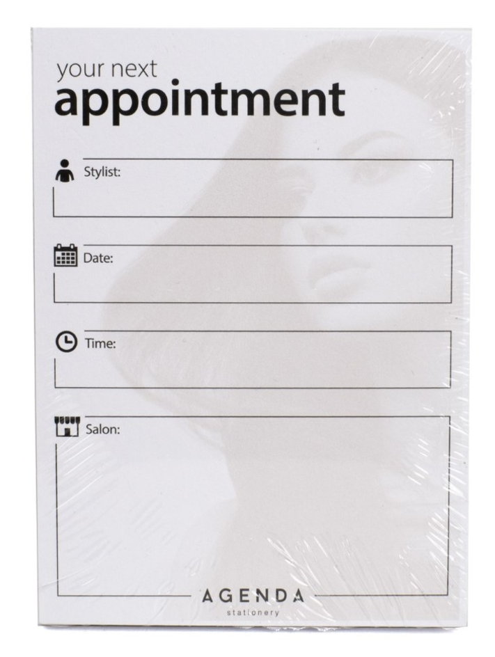(AP2) HAIR APPT CARD BEIGE/WHITE