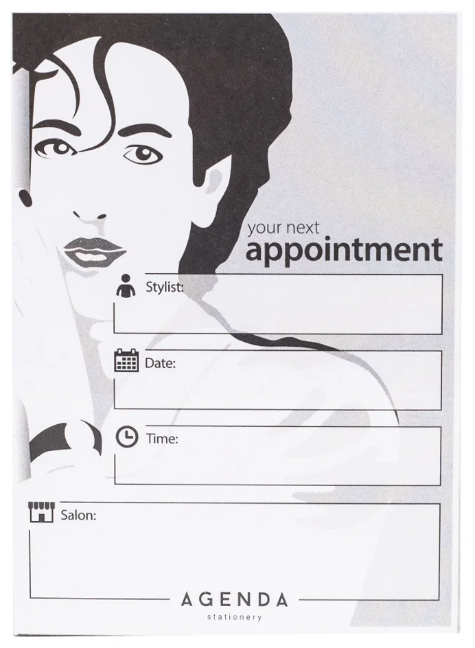 (AP1) HAIR APPT CARD GREY/WHITE