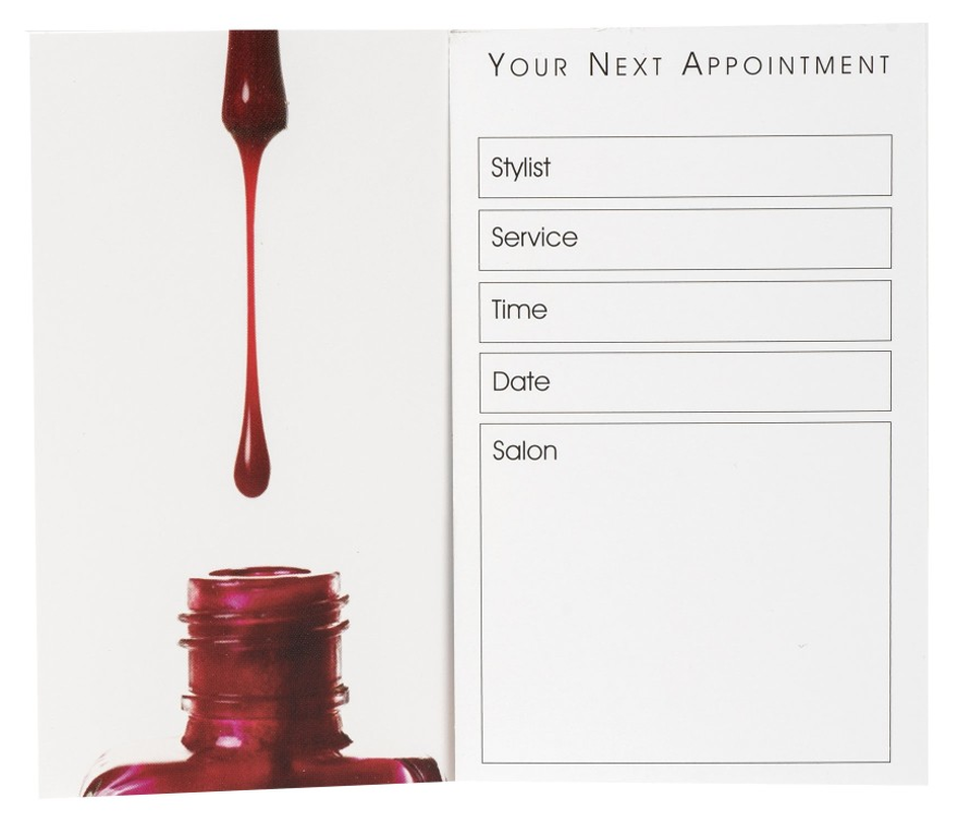 *(AP3N) NAIL APPT CARD VARNISH / BRUSH