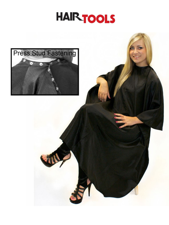 HAIR TOOLS UNISEX GOWN (POPPERS) - BLACK