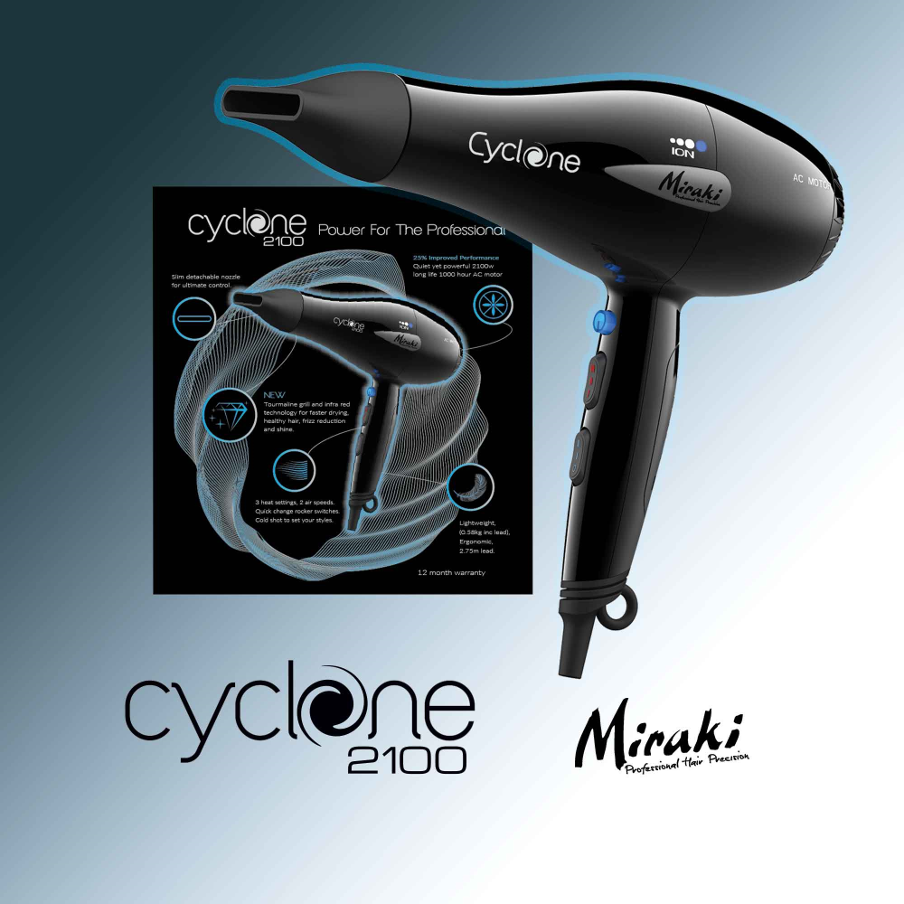 MIRAKI CYCLONE 2100 DRYER BLACK