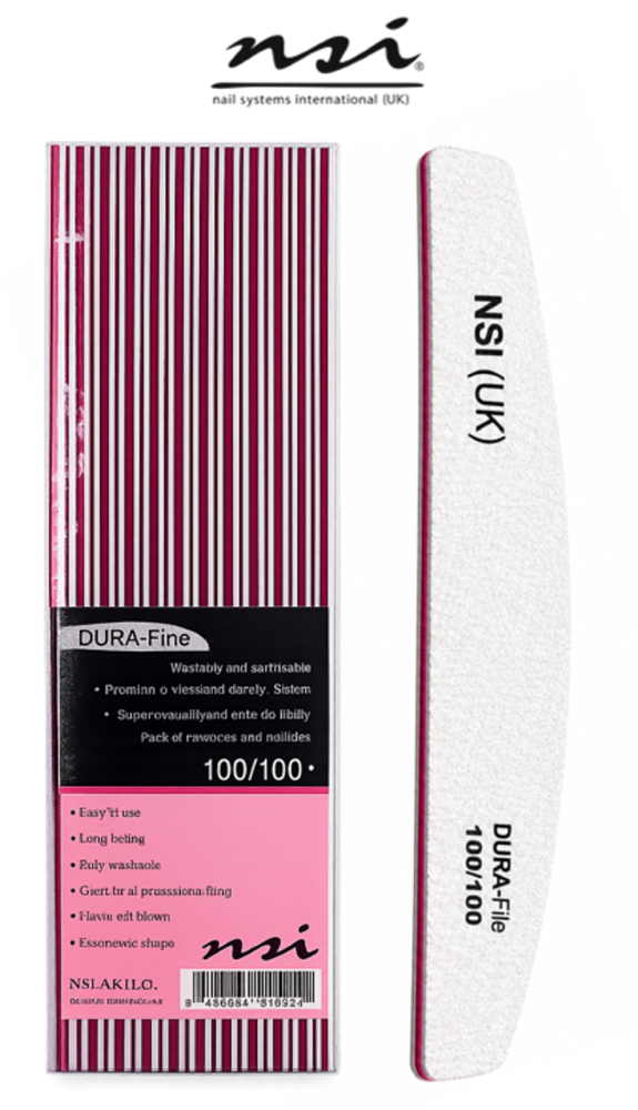 NSI DURA-FILE 100/100 GRIT - PINK