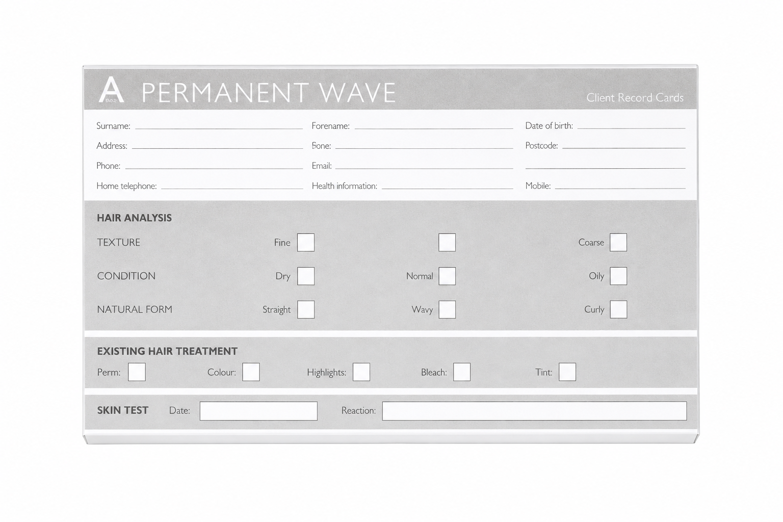 (RC1) RECORD CARDS - PERMING (100 PACK)