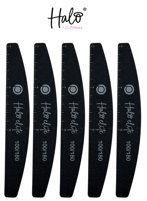 HALO ELITE 100/180 - BLACK HALF-MOON FILE (5 PACK)