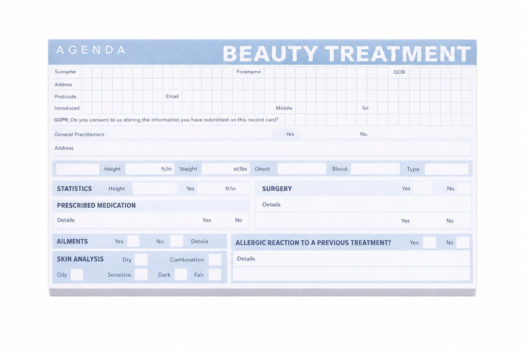 (RC4) RECORD CARDS - BEAUTY (100 PACK)