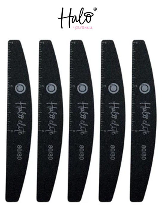 HALO ELITE 80/80 - BLACK HALF-MOON FILE (5 PACK)
