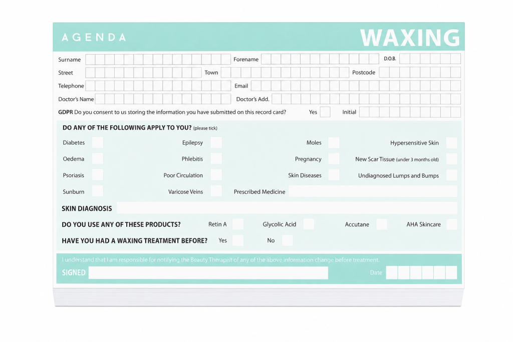 (RC7) RECORD CARDS - WAXING (100 PACK)