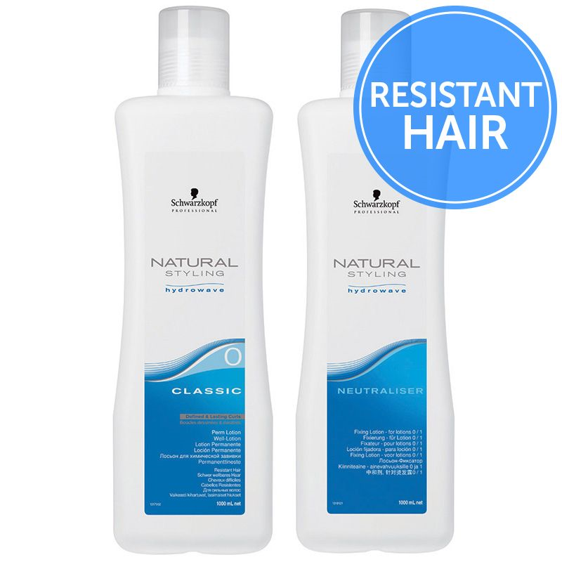 SCHWARZKOPF NATURAL STYLING PERM  No.0 (RESISTENT HAIR) - 1 Litre (DUO PACK)