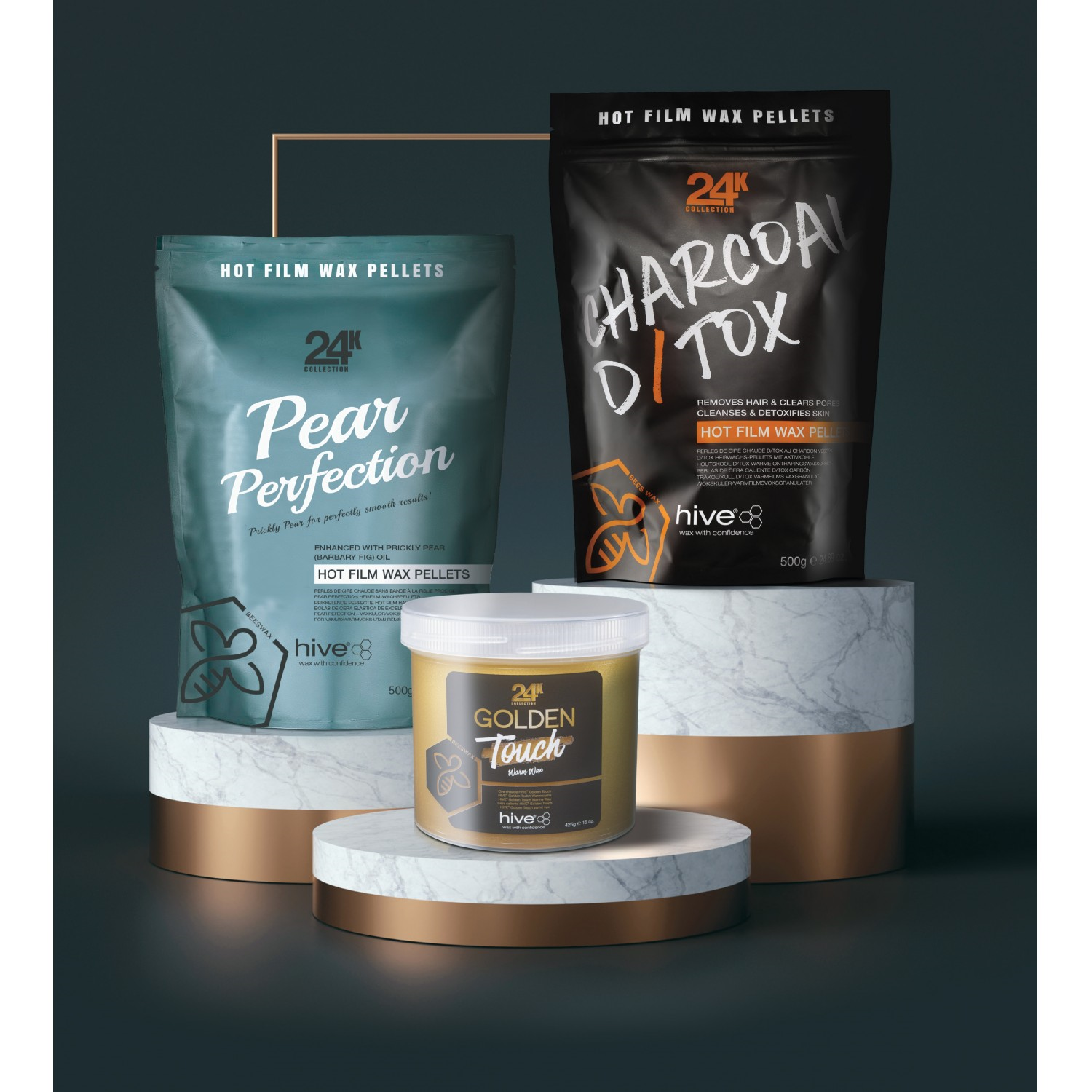 HIVE PLATINUM PEARL ?24K COLLECTION? ALLERGEN FREE WAX - 425g - Image 2