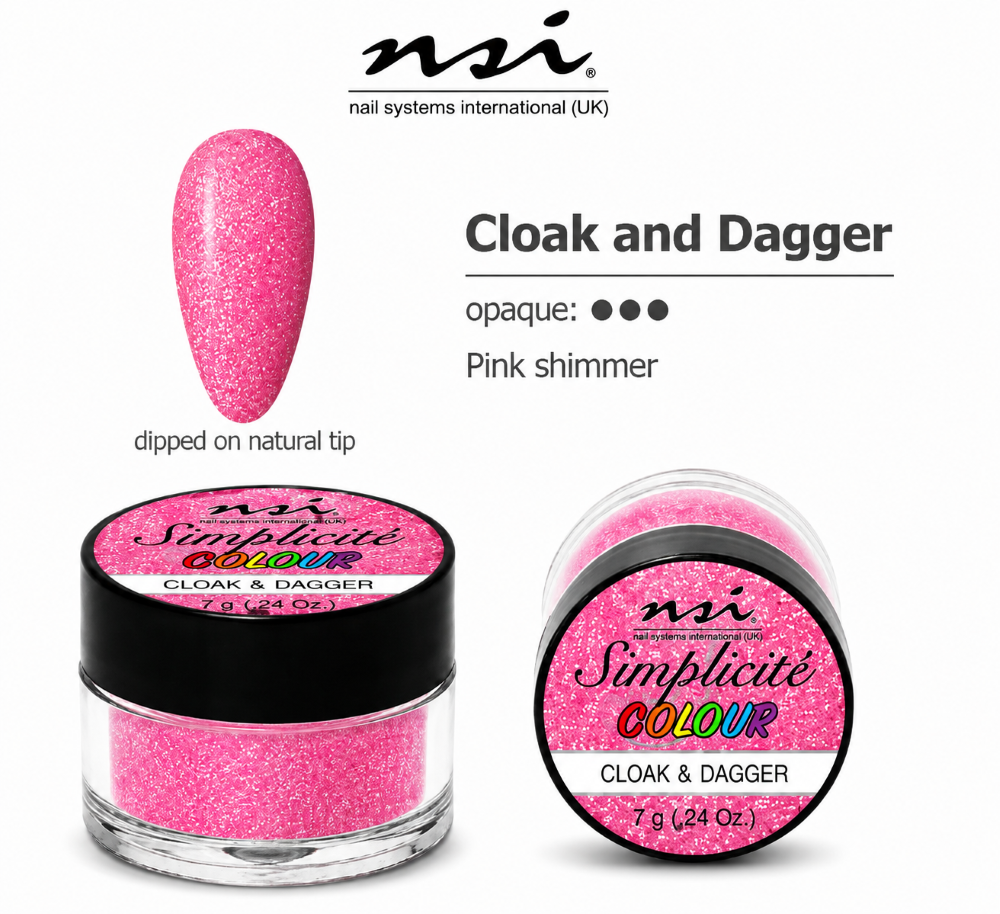 NSI SIMPLICITE COLOURED ACRYLIC POWDER 7g - CLOAK AND DAGGER
