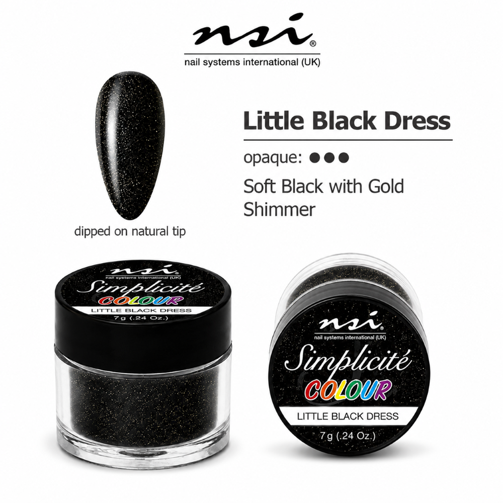 NSI SIMPLICITE COLOURED ACRYLIC POWDER 7g - LITTLE BLACK DRESS