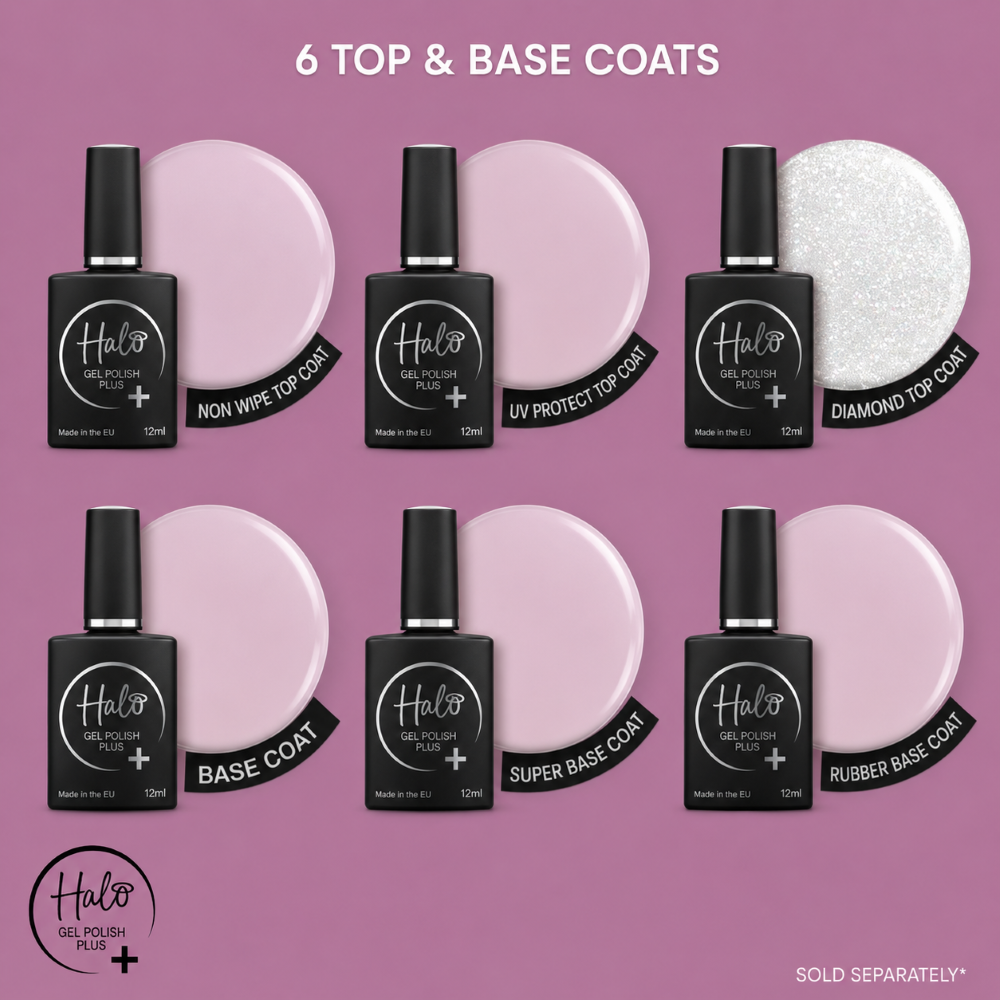 HALO GEL POLISH PLUS RUBBER BASE COAT - 12ML - HEMA FREE - Image 5