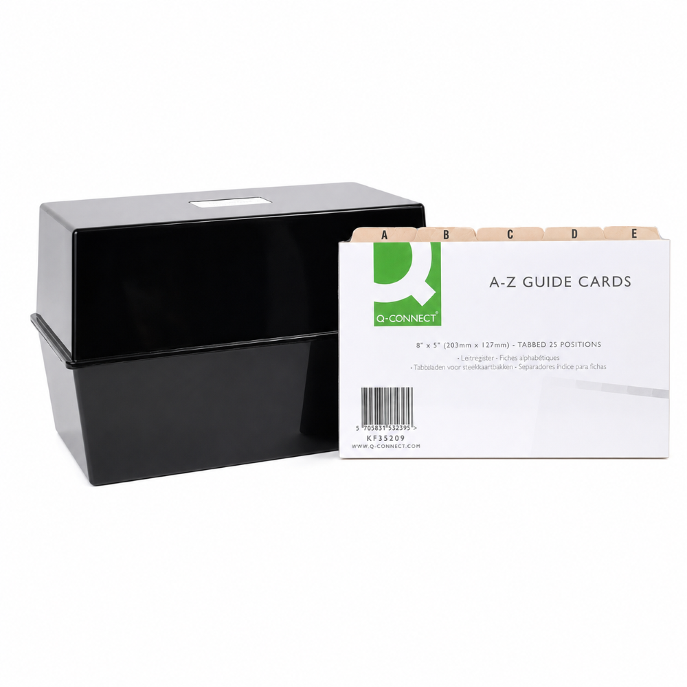 (IB1) RECORD CARD BOX - INC A-Z CARDS