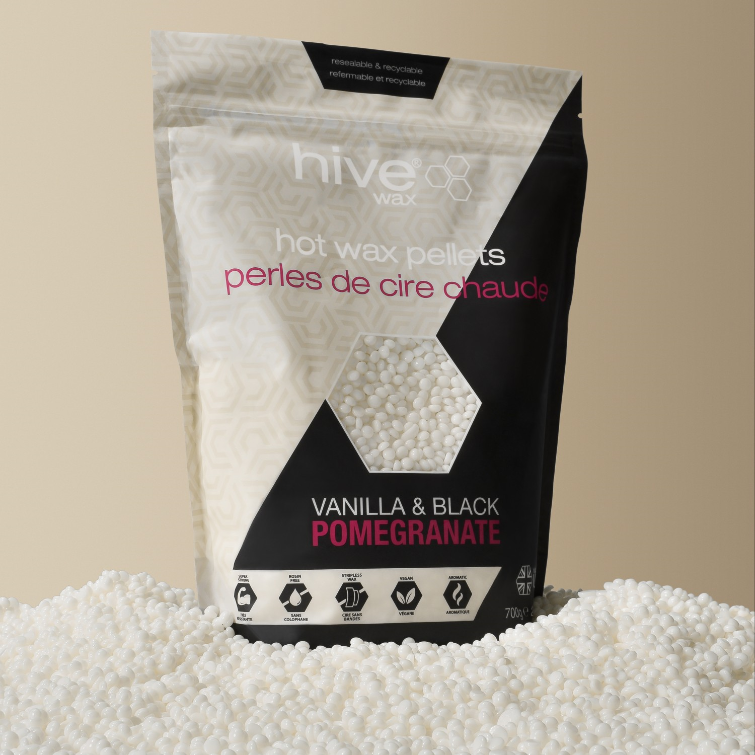 HIVE VANILLA & BLACK POMEGRANATE HOT FILM WAX PELLETS - 700g - Image 3