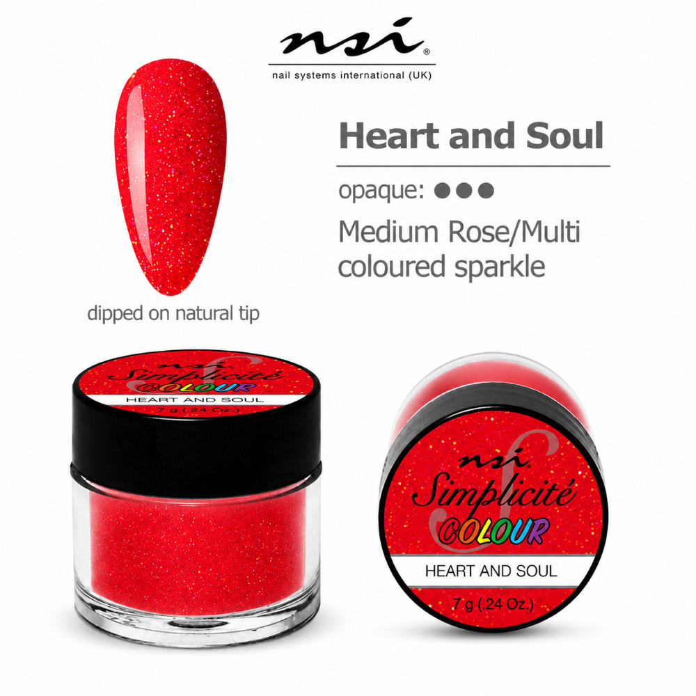 NSI SIMPLICITE COLOURED ACRYLIC POWDER 7g - HEART AND SOUL