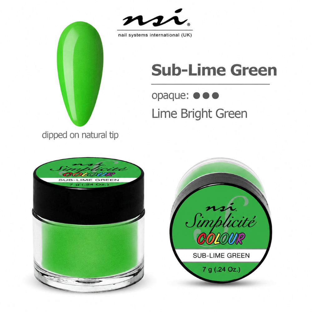 NSI SIMPLICITE COLOURED ACRYLIC POWDER 7g - SUB-LIME GREEN