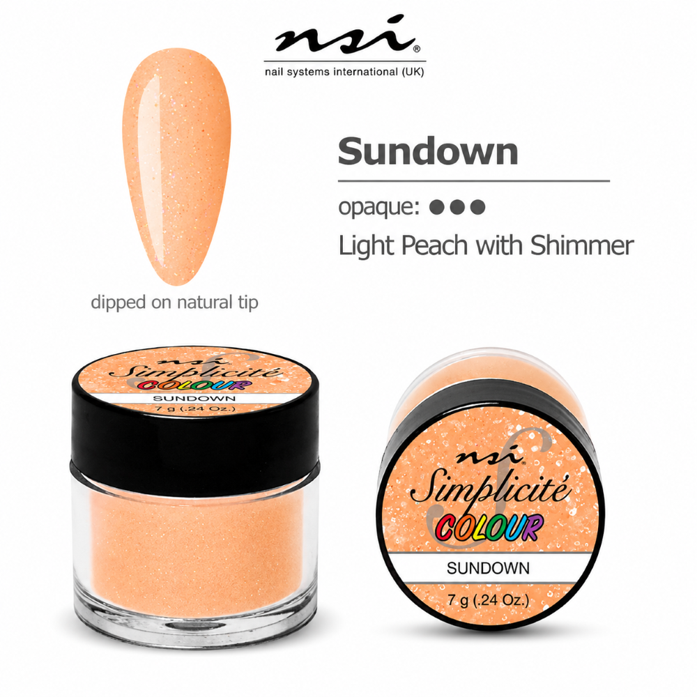 NSI SIMPLICITE COLOURED ACRYLIC POWDER 7g - SUNDOWN