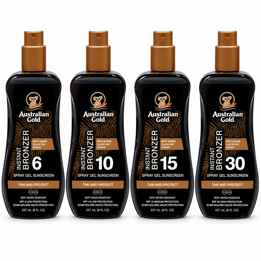 AUSTRALIAN GOLD SPF SPRAY GEL WITH BRONZER - 237ML