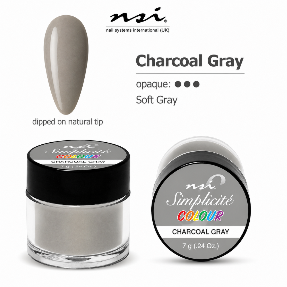 NSI SIMPLICITE COLOURED ACRYLIC POWDER 7g - CHARCOAL GRAY