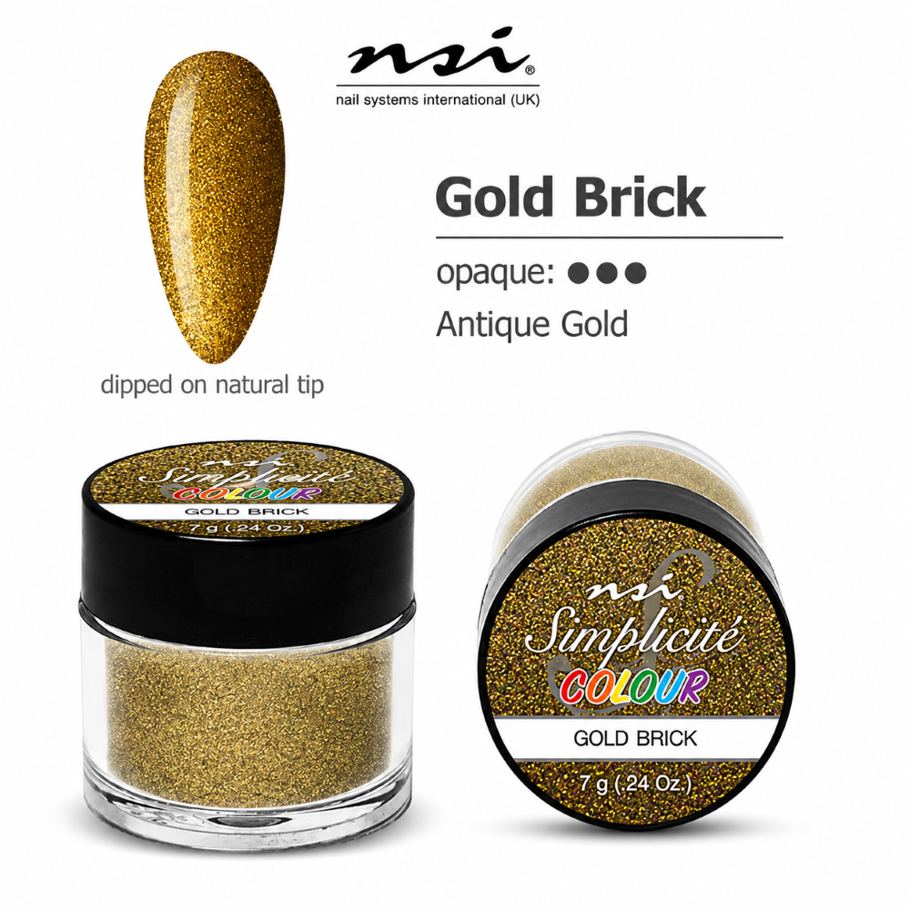 NSI SIMPLICITE COLOURED ACRYLIC POWDER 7g - GOLD BRICK
