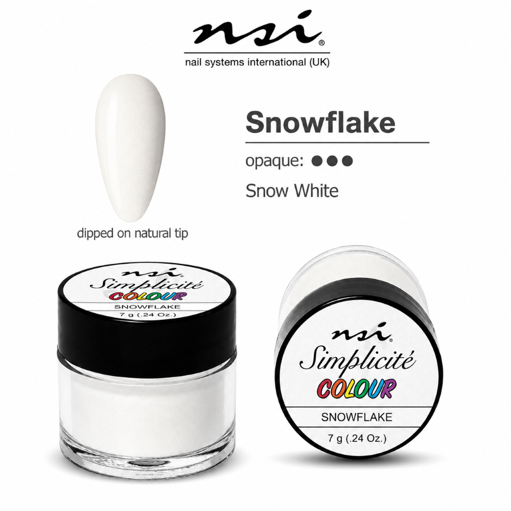 NSI SIMPLICITE COLOURED ACRYLIC POWDER 7g - SNOWFLAKE