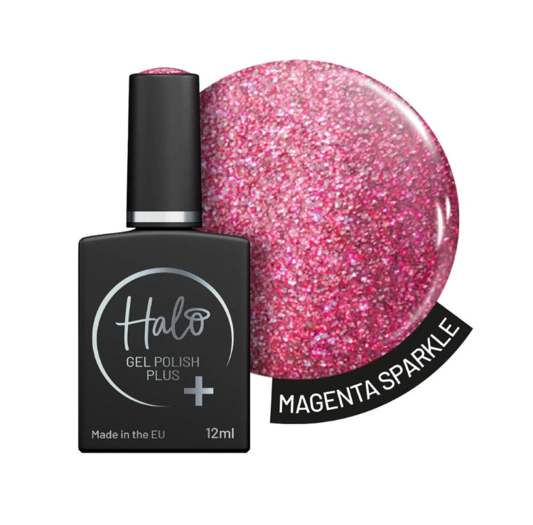 HALO GEL POLISH PLUS MAGENTA SPARKLE - 12ML - HEMA FREE