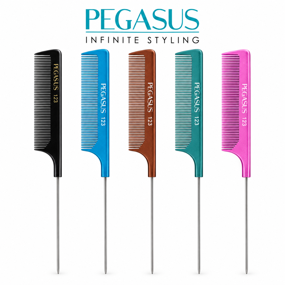 PEGASUS METAL EXTRA LONG PIN TAIL COMB - 123