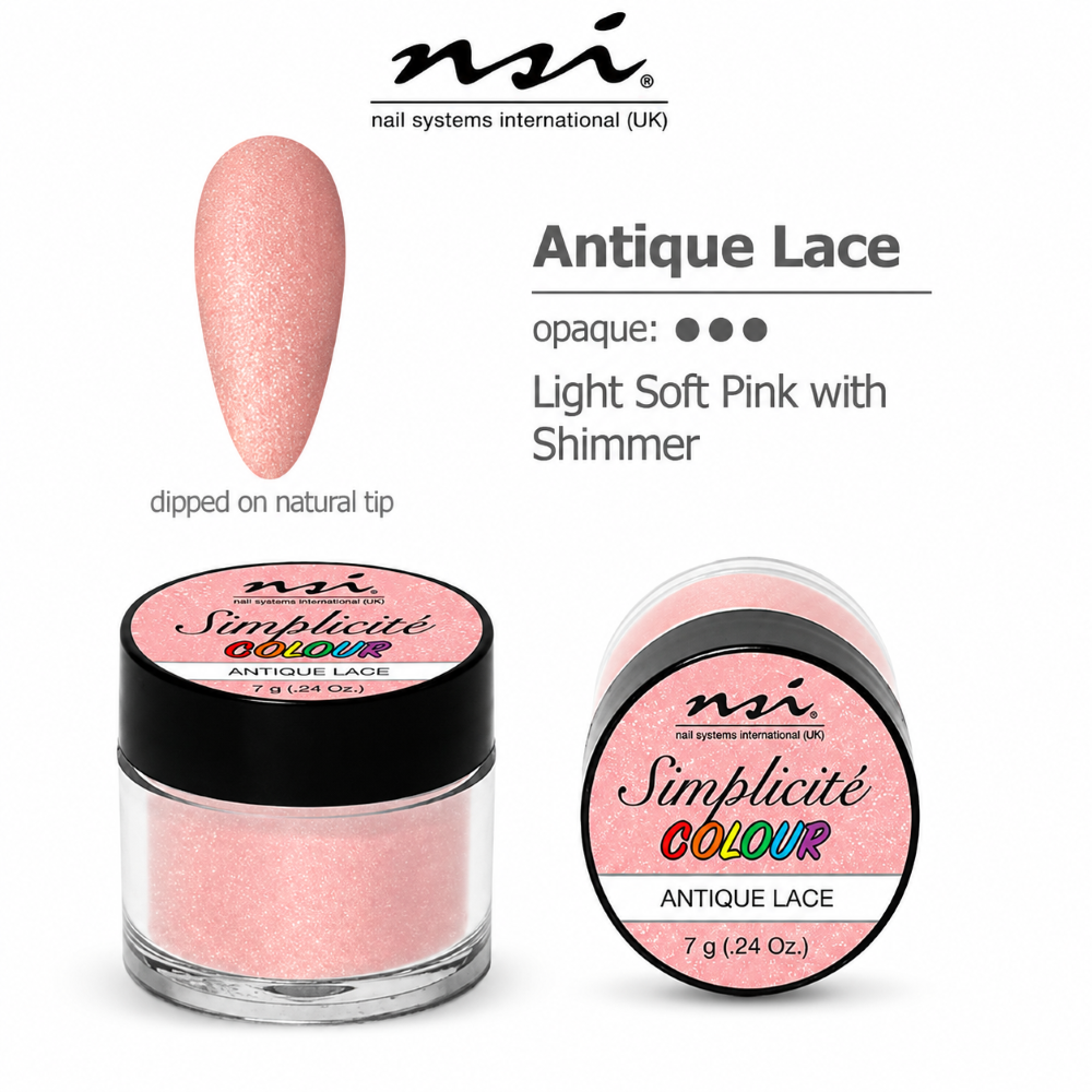 NSI SIMPLICITE COLOURED ACRYLIC POWDER 7g - ANTIQUE LACE