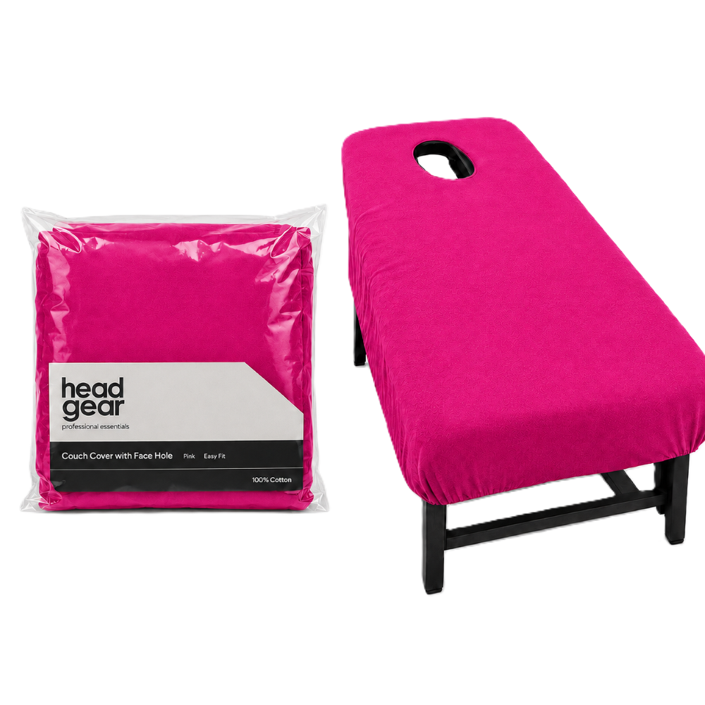 HEAD GEAR TOWELLING COUCH COVER - PINK - WITH FACE HOLE