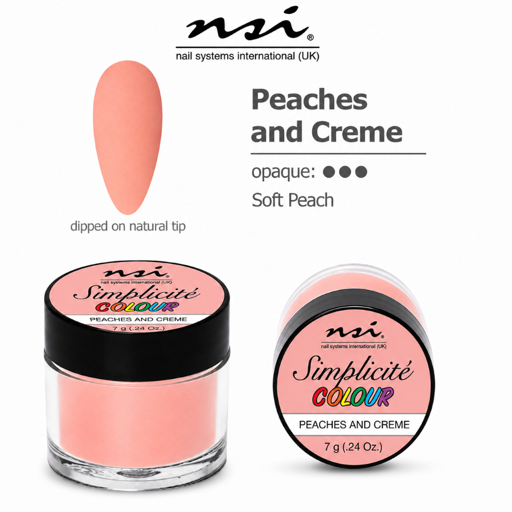 NSI SIMPLICITE COLOURED ACRYLIC POWDER 7g - PEACHES AND CREAM
