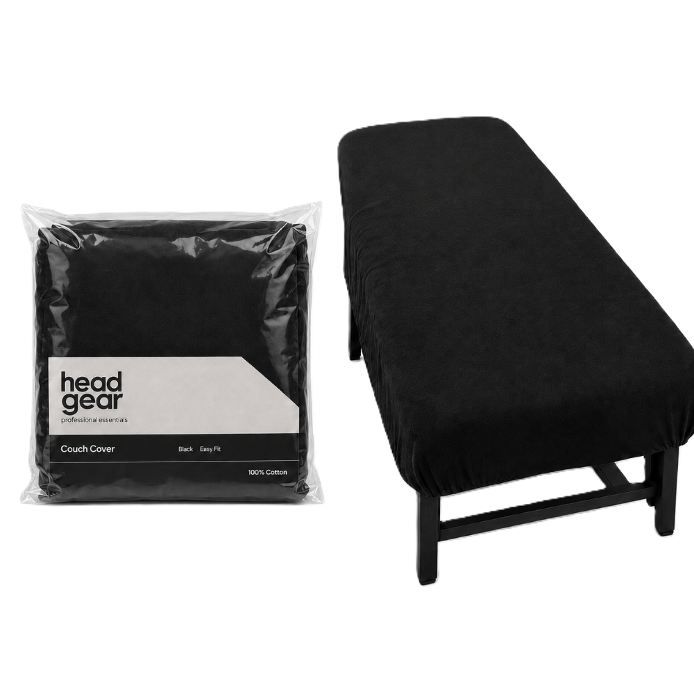 HEAD GEAR TOWELLING COUCH COVER - BLACK - NO FACE HOLE