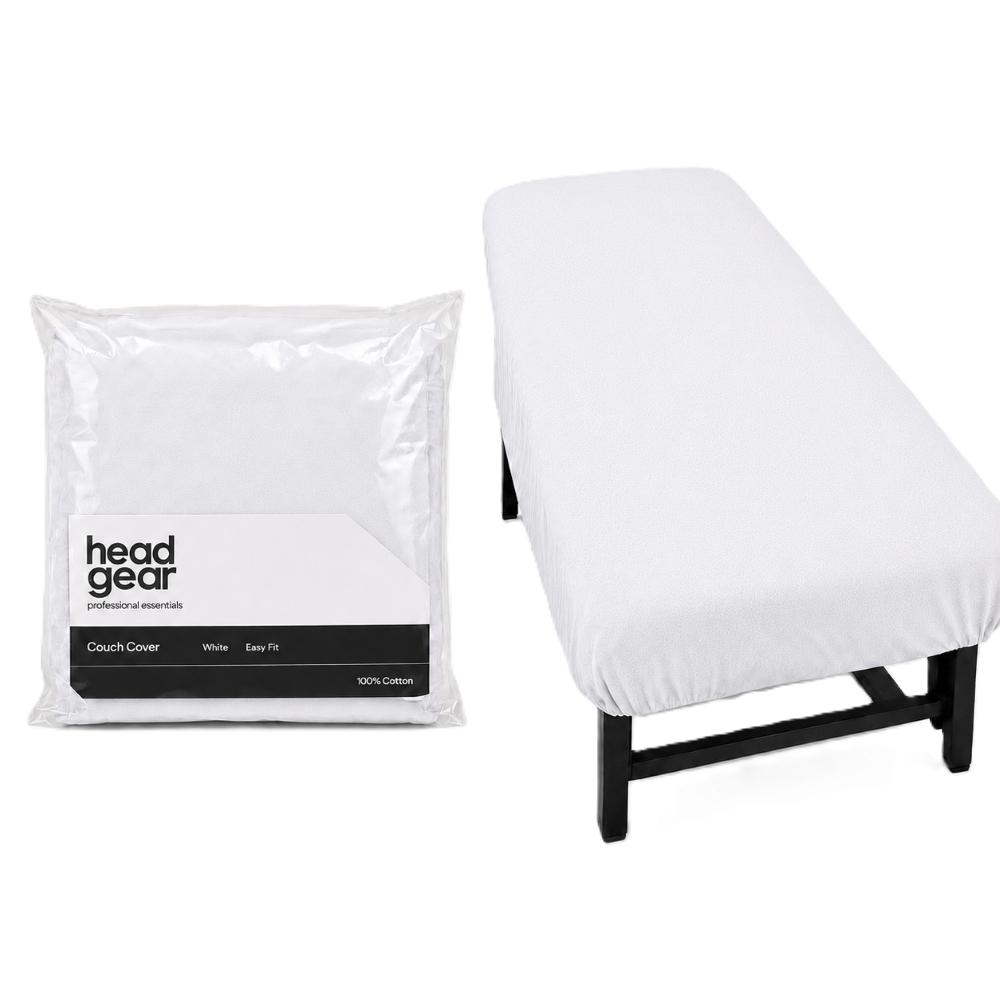 HEAD GEAR TOWELLING COUCH COVER - WHITE - NO FACE HOLE