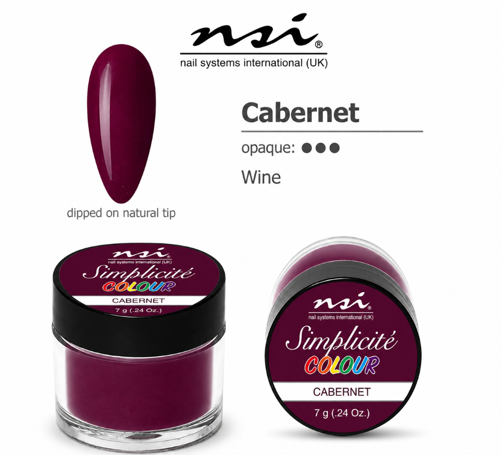 NSI SIMPLICITE COLOURED ACRYLIC POWDER 7g - CABERNET