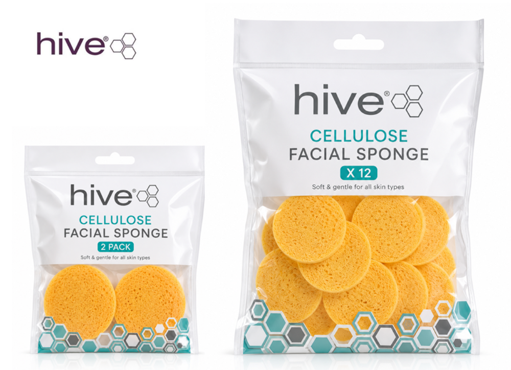 HIVE YELLOW CELLULOSE FACIAL SPONGE 10cm