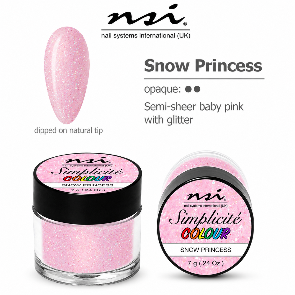 NSI SIMPLICITE COLOURED ACRYLIC POWDER 7g - SNOW PRINCESS