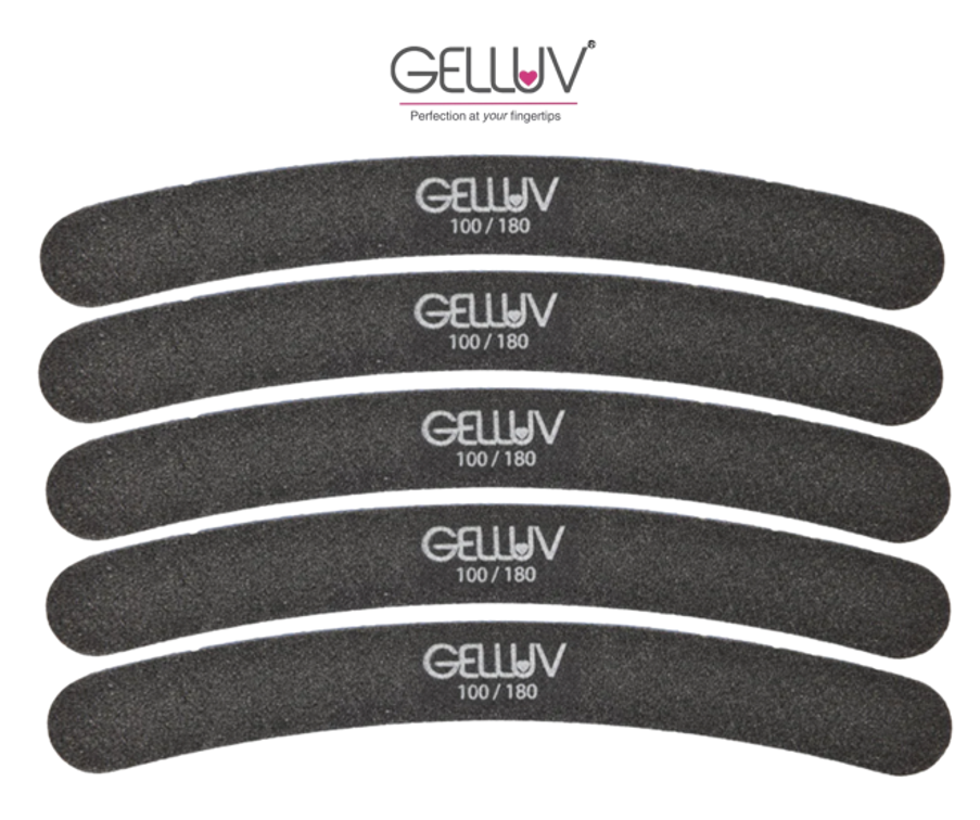 GELLUV BLACK BOOMERANG FILE - 100/180 grit - 5 pack
