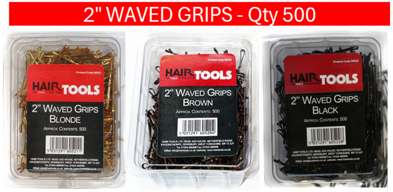 HAIR TOOLS 2" WAVED GRIPS - 500 PACK