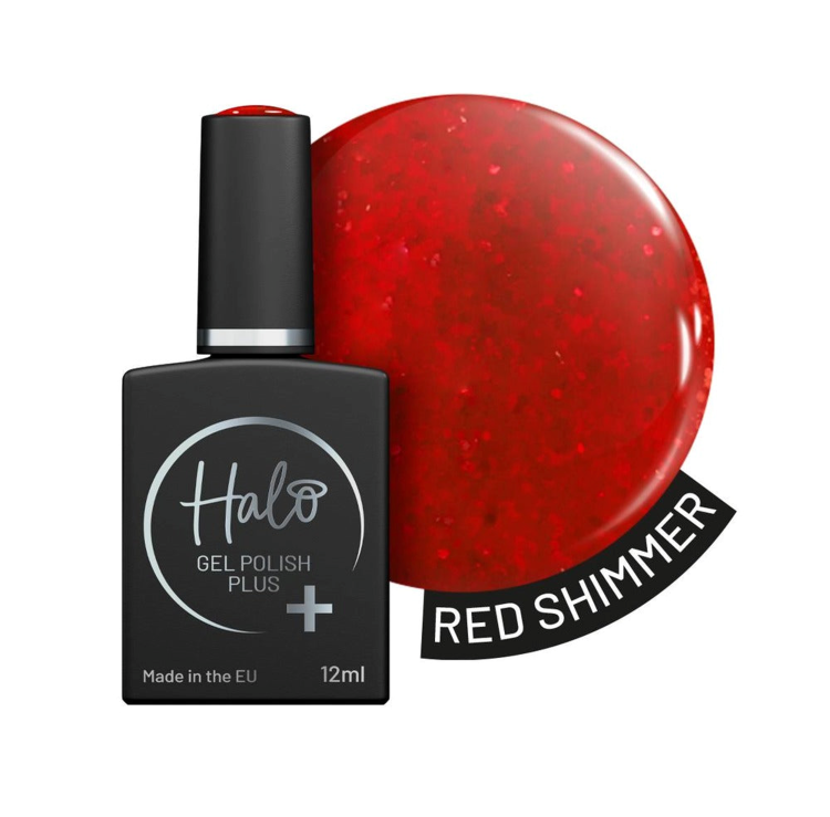 HALO GEL POLISH PLUS RED SHIMMER - 12ML - HEMA FREE