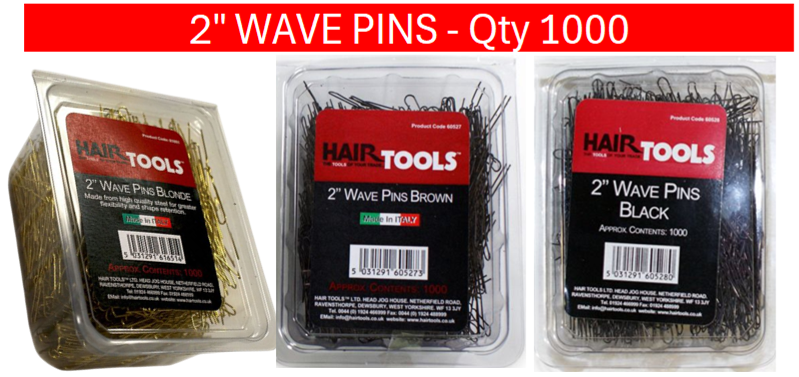 HAIR TOOLS 2" WAVED PINS - 1000 PACK