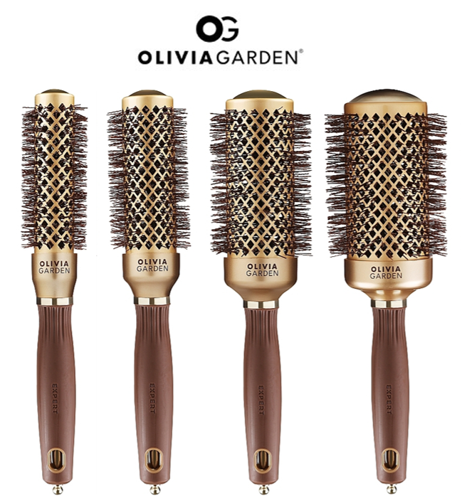 OLIVIA GARDEN BLOWOUT ROUND SPEED BRUSH - GOLD & BROWN