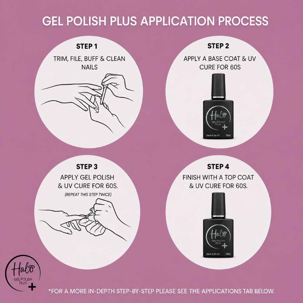 HALO GEL POLISH PLUS BASE COAT - 12ML - HEMA FREE - Image 6