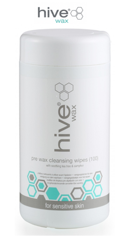 HIVE PRE WAX CLEANSING WIPES WITH TEATREE OIL - 100 pack