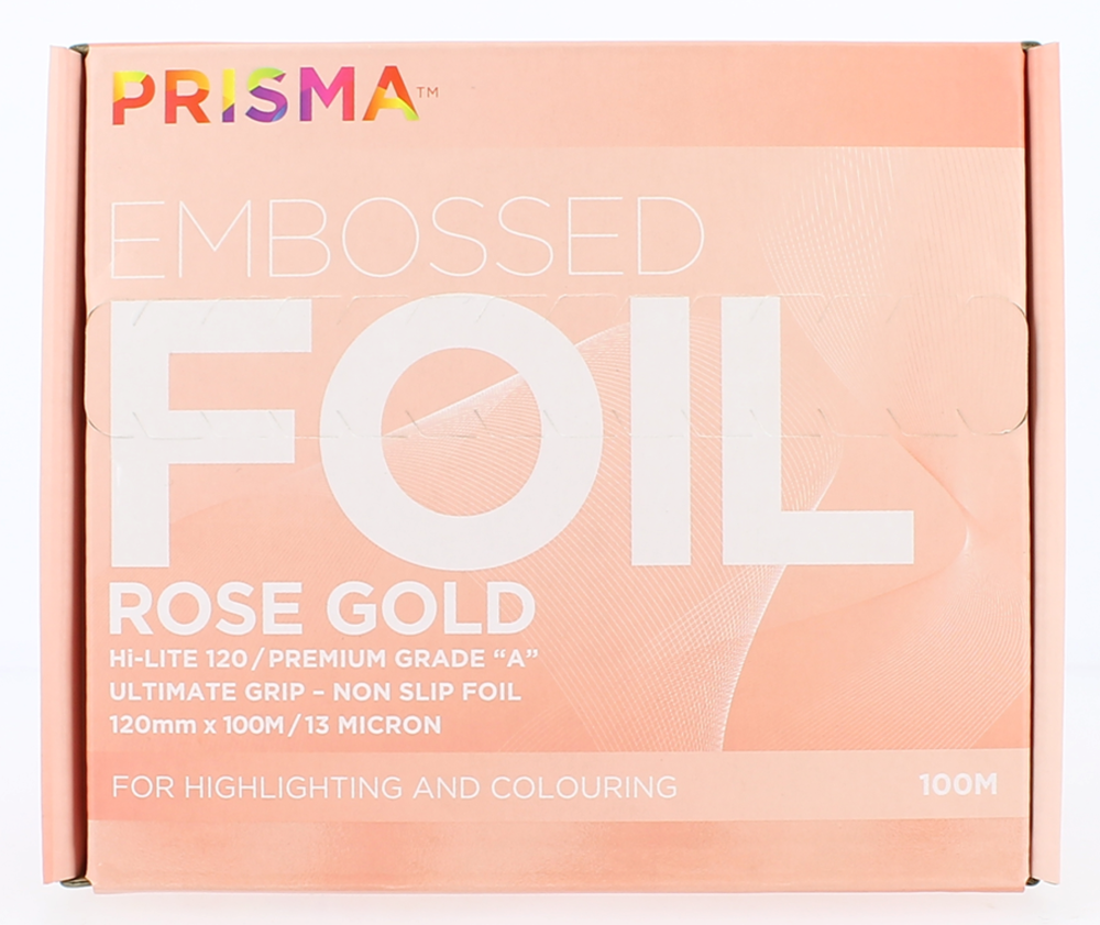 PRISMA EMBOSSED FOIL ROLL - ROSE GOLD 12CM X 100M - Image 2